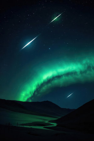 Aurora borealis, northern lights, Aurora borealis in Icelandの素材