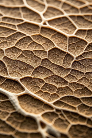 Macro shot of the structure of a hydrangea leafの素材