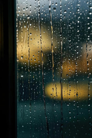 Raindrops on the window. Rain drops on the glass. Backgroundの素材