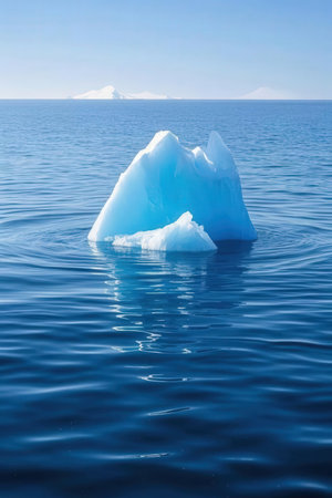 Iceberg in the ocean with icebergs in the background, Antarcticaの素材