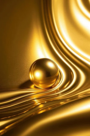 golden background with pearl, 3d rendering, computer digital imageの素材