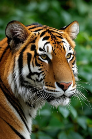 Close up of a Amur tiger (Panthera tigris altaica)の素材