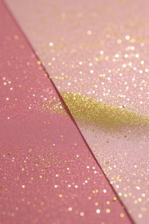 pink and gold glitter abstract background for Christmas and New Year celebrationsの素材