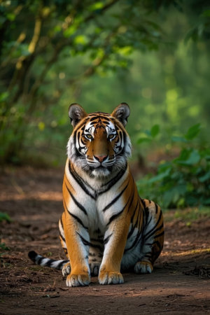 Portrait of Sumatran Tiger, Panthera tigris altaicaの素材