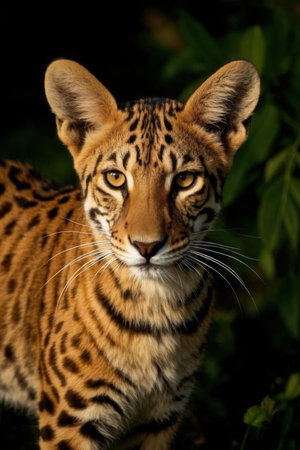 Portrait of a serval (Panthera serval)の素材