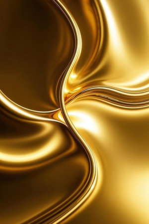 golden satin background with some smooth lines in it (3d render)の素材