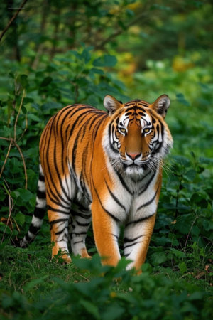 Siberian Tiger in the wild nature habitat. (Panthera tigris altaica)の素材