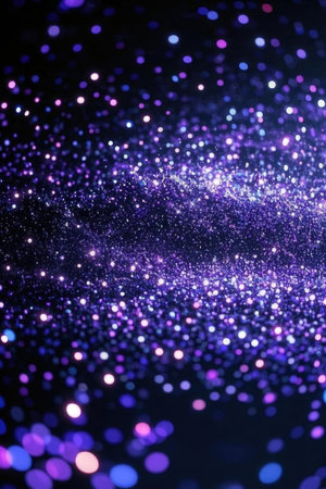 glitter vintage lights background. silver, blue and purple. de-focusedの素材
