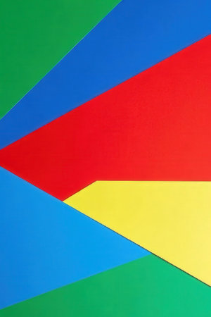 Colored paper background in red, yellow, green and blue tonesの素材
