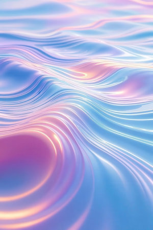 abstract background with smooth lines in blue and pink colors and wavesの素材