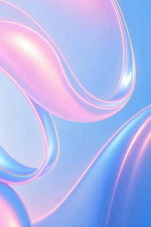 abstract background with smooth wavy lines in blue and pink colorsの素材