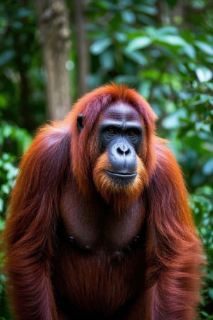 Orangutan in the rainforest of Borneo. Indonesiaの素材