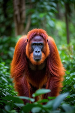 Orangutan in the rainforest of Borneo. Indonesiaの素材