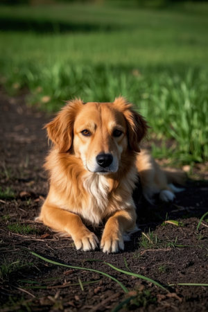 Portrait of a Nova Scotia Duck Tolling Retriever dogの素材