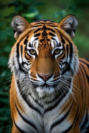 Portrait of Sumatran Tiger (Panthera tigris altaica)の素材
