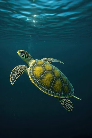 Hawaiian Green Sea Turtle - Eretmochelys imbricataの素材