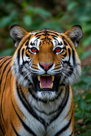 Portrait of Sumatran Tiger, Panthera tigris altaicaの素材
