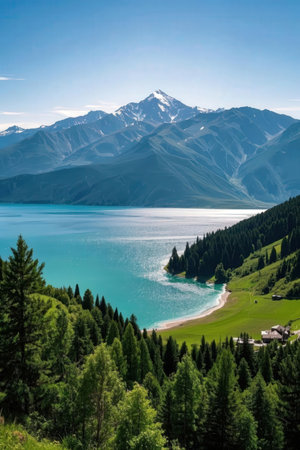 Lake Wakatipu, Queenstown, South Island, New Zealandの素材