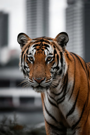 Close up view of a tiger in Kuala Lumpur,Malaysiaの素材