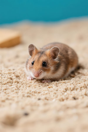Hamster on the sand, close-up, shallow dofの素材