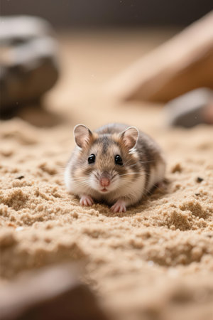 Hamster on the sand. Hamster on the sand. Hamster on the sand.の素材
