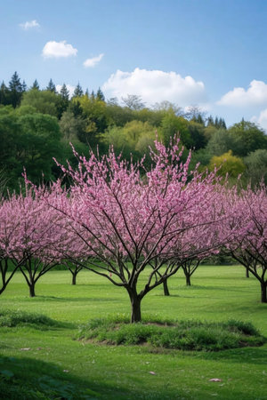 cherry blossom in the park, spring season, hong kongの素材
