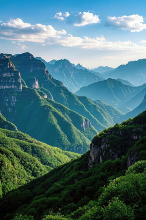 Mountain landscape in the Chuanqing national park, China.の素材