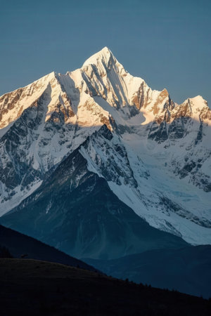 Mountain peak in the Himalayas, Annapurna Conservation Area, Nepalの素材