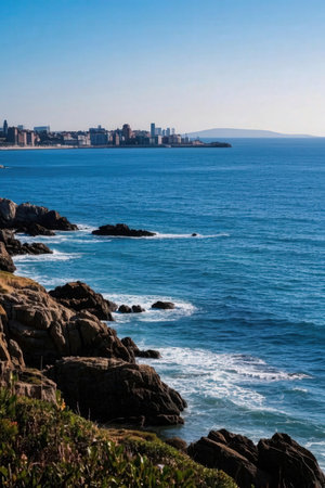 Coastline of San Sebastian, Basque Country, Spain.の素材