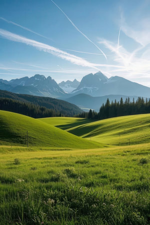 Mountain meadow in Dolomites, South Tyrol, Italyの素材