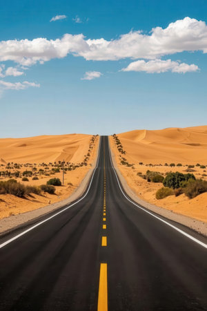 Highway in the desert. California, USA. Travel concept.の素材