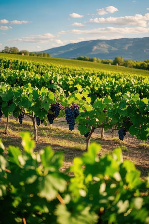 Vineyards in the Chianti region, Tuscany, Italyの素材
