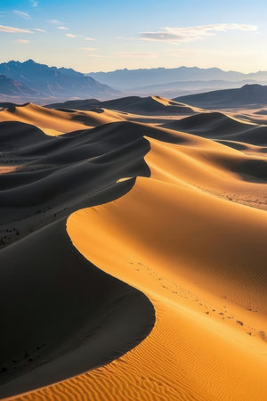 Desert Sand Dunes in Death Valley National Park, California, USAの素材