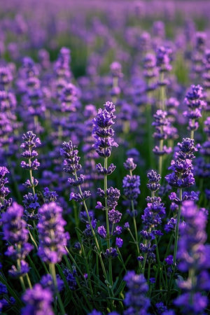 Lavender field in Provence, France. Lavender flowers close upの素材