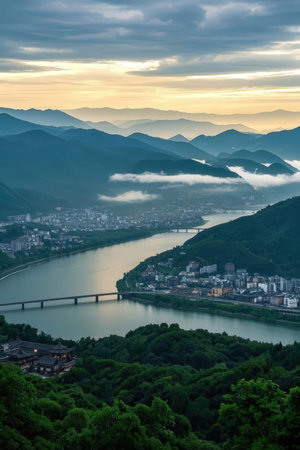 Panoramic view of the city of Heidelberg, Germanyの素材
