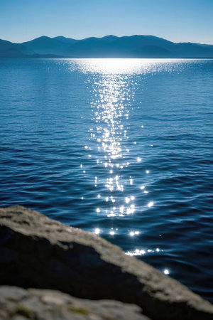 Sunset over the sea. Montenegro, Adriatic Sea.の素材