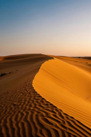 the empty quarter and outdoor sand dune in oman old desert rub al khaliの素材