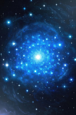 Stars of a planet and galaxy in a free space Elements of this image furnished by NASAの素材