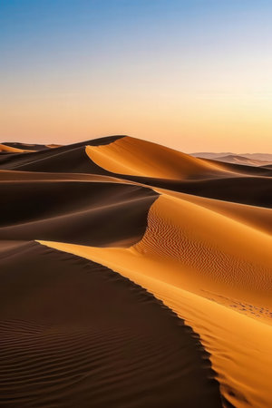 Sand dunes in the Sahara desert, Morocco, Africa. Sunsetの素材
