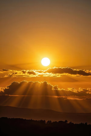 Sunset over the hills of the province of Alentejo in Portugalの素材