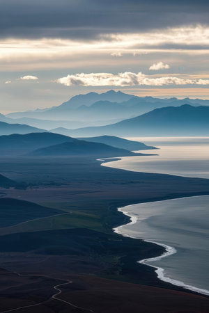 Lake Baikal, the largest freshwater lake in the world.の素材