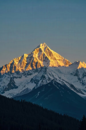 Mountain peak in the Alps at sunset. Switzerland, Europe.の素材