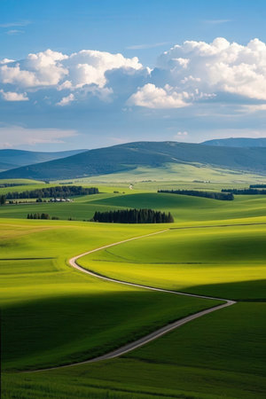 Beautiful spring landscape in South Moravia, Czech Republic, Europeの素材