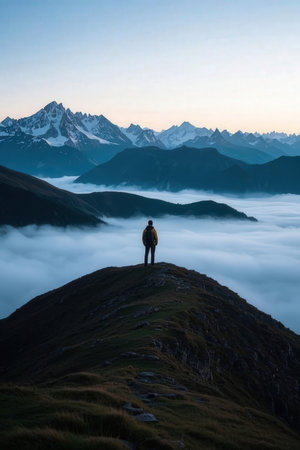 Aurora borealis, northern lights over fjord in Norwayの素材