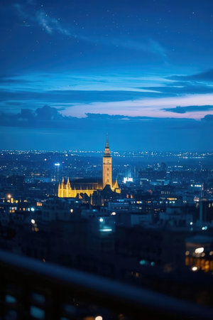 Cityscape of Budapest, Hungary at night. Beautiful cityscape.の素材