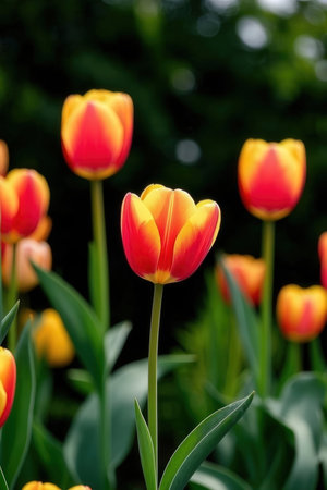Tulip. Beautiful bouquet of tulips. colorful tulips. tulips in spring,colourful tulipの素材