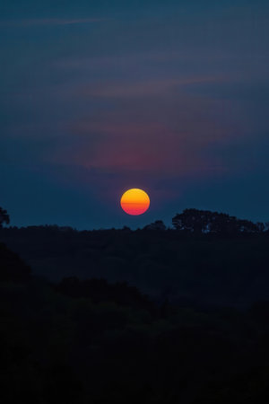 Sunset over the hills of the Alentejo region, Portugalの素材