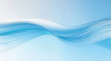 abstract blue background with smooth lines and waves, vector illustration.の素材