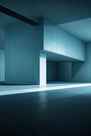 Abstract architecture background, empty open space interior. 3D rendering.の素材