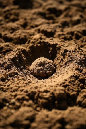 Ants nest in the sand. Shallow depth of field.の素材